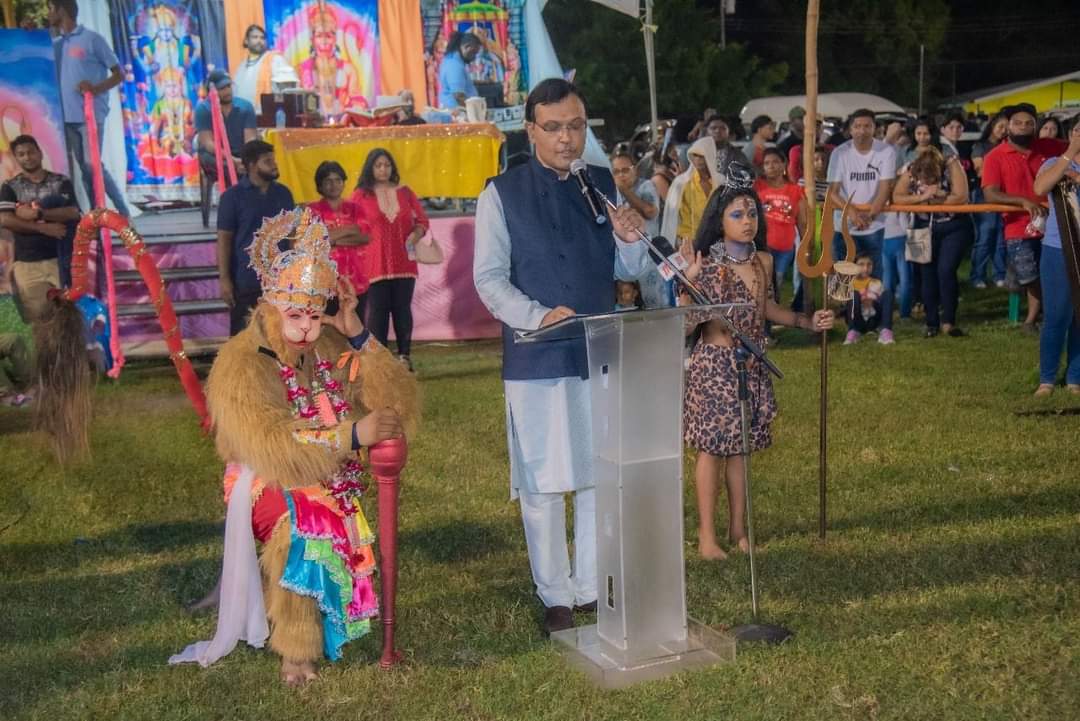 High Commissioner Dr. Pradeep Rajpurohit and Mayor of Chaguanas, His Worship Faaiq Mohammed attended Grand Ramleela celebration on the ocassion of Dussehra 2024
